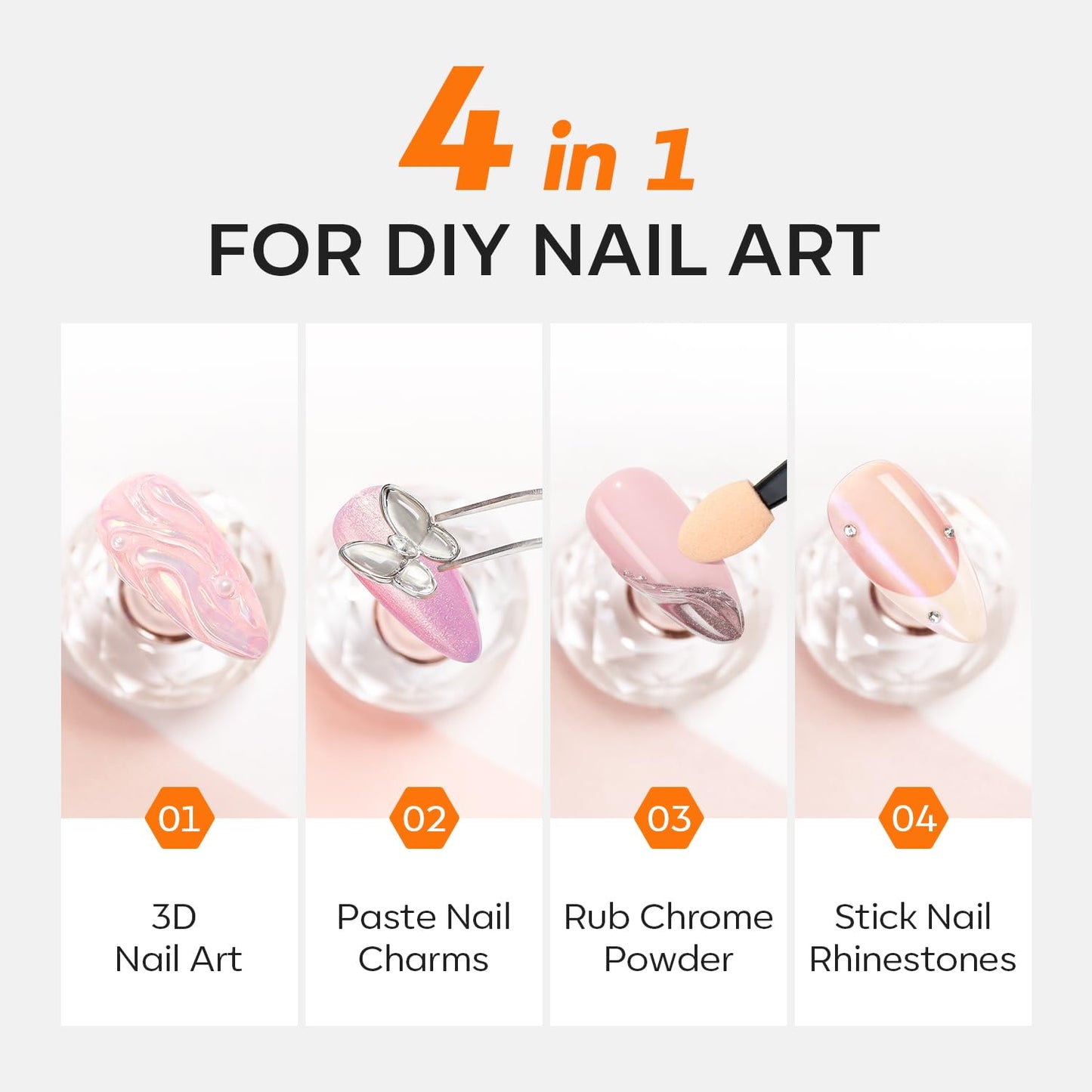 Modelones Clear 3D Gel Nail Art, 15g Sculpting Gel Glue for Molding, Drawing, Charms & Gems Glue, Nail Stuff for Chrome Powder and Rhinestone Design Beauty and Personal Care modelones