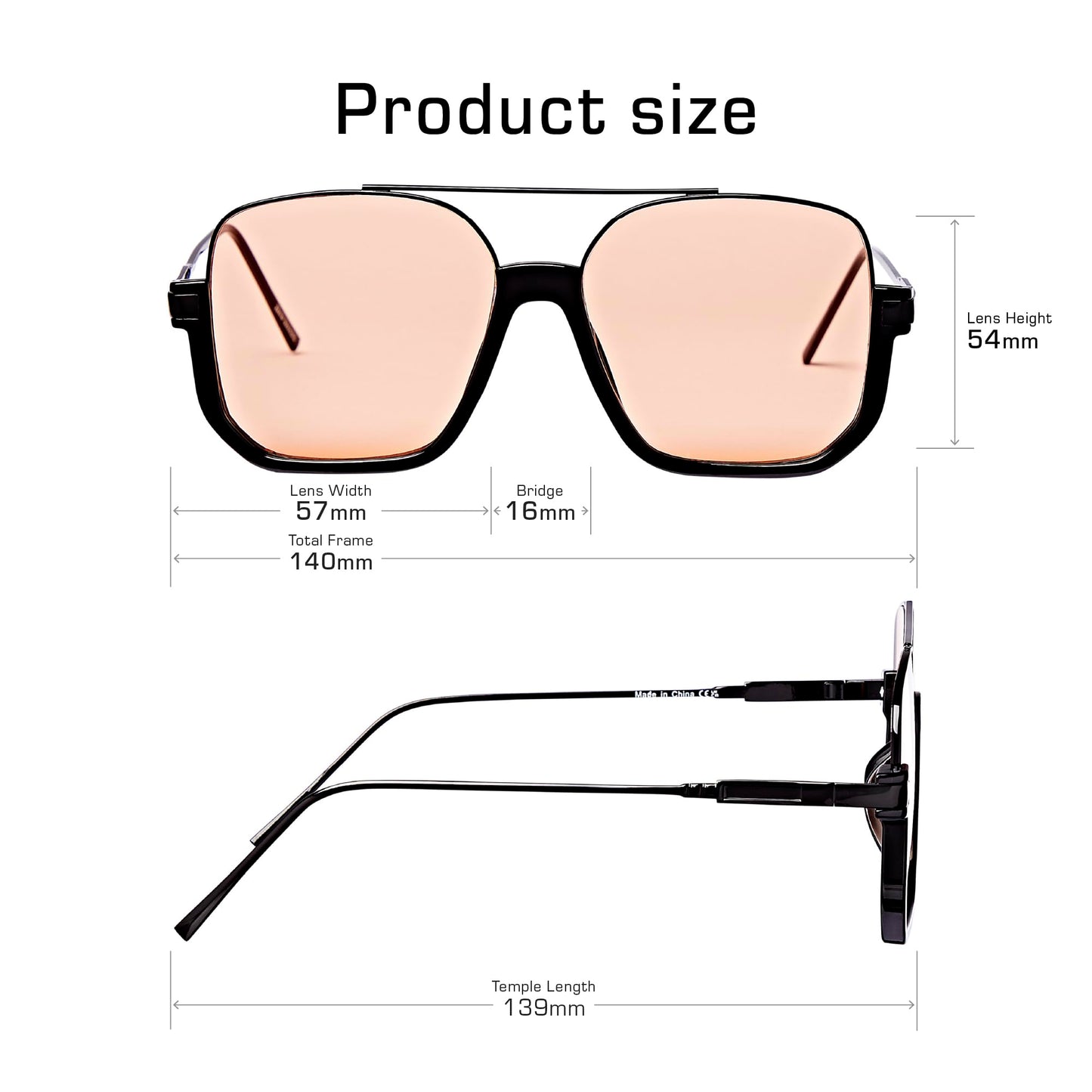 Mad Shade Sunglasses for Men & Women, Chic Oversized Fashion Aviator Dual Tone Glasses, Summer Eyewear with UV400 Protection