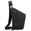 Anti Theft Travel Bag, One Shoulder Large Capacity Cross-body Bag Chest Fashion Lightweight Sling Bags for Travel Sports (Left Shoulder, Black)