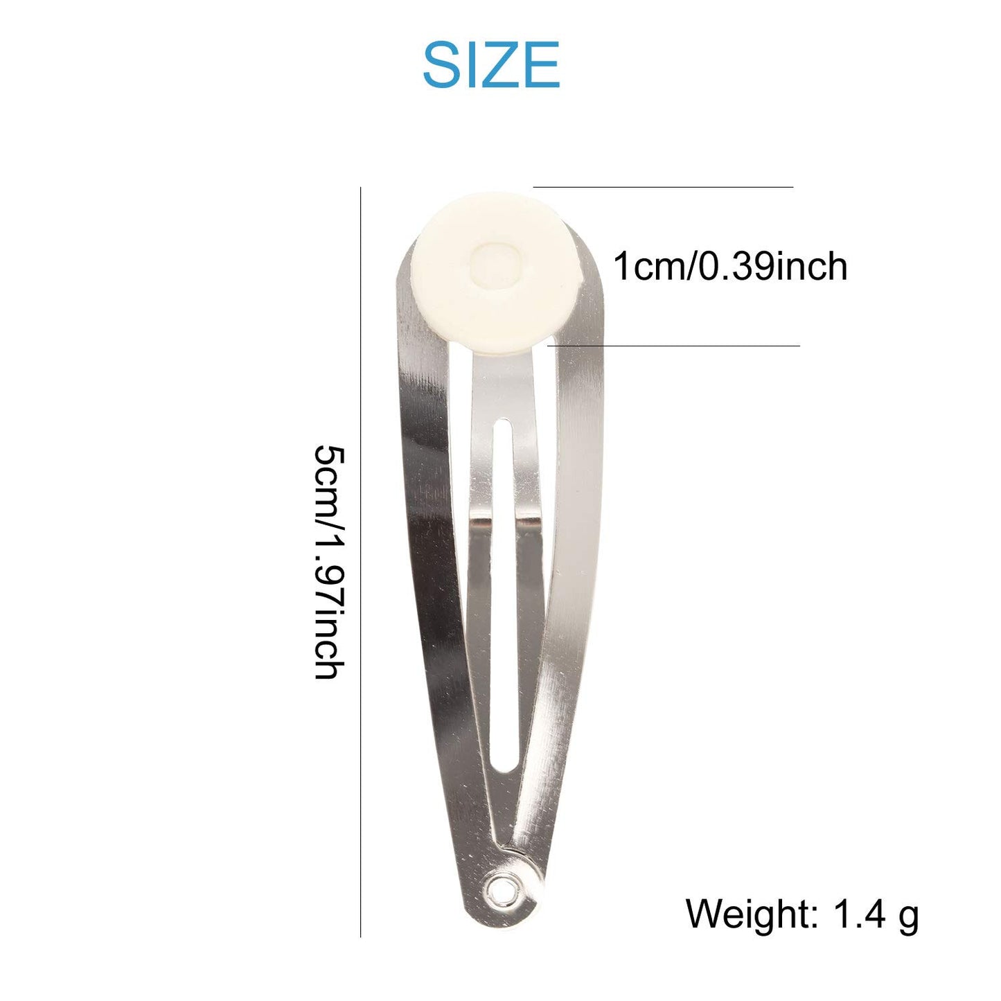 Lawie 50 Pack Bulk 2 Inch 5 CM Glue Pad Snap Metal Hair Clips Barrettes Hairpins Clips Hairgrips Craft DIY Accessories