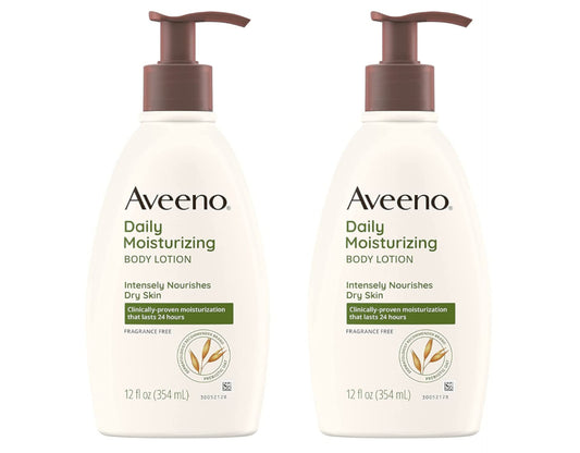 Aveeno Daily Moisturizing Lotion 12 Ounce Pump (354ml) (2 Pack)