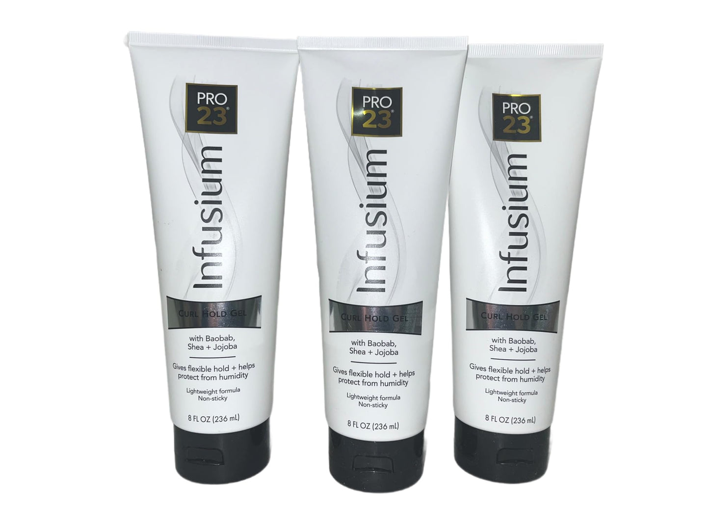 INFUSIUM 23 Curl Hold Gel with Baobab, Shea, and Jojoba - 8oz., White ((Pack of 3))