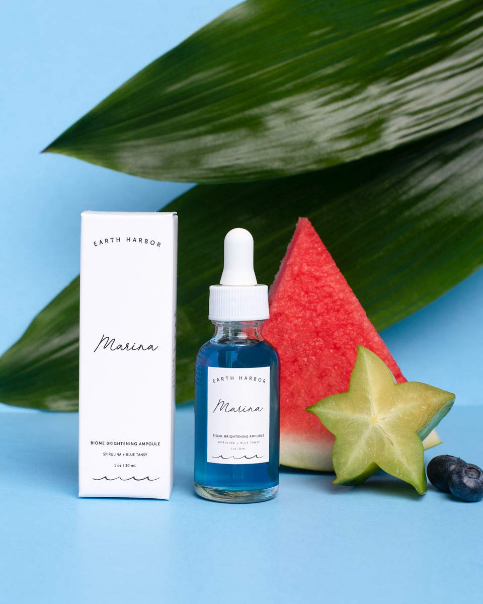 MARINA Biome Brightening Serum Ampoule, 12 Botanical Actives to Reduce Redness, Uneven Tone treatment for body, ampoule serum for All Skin Types, 1 fl