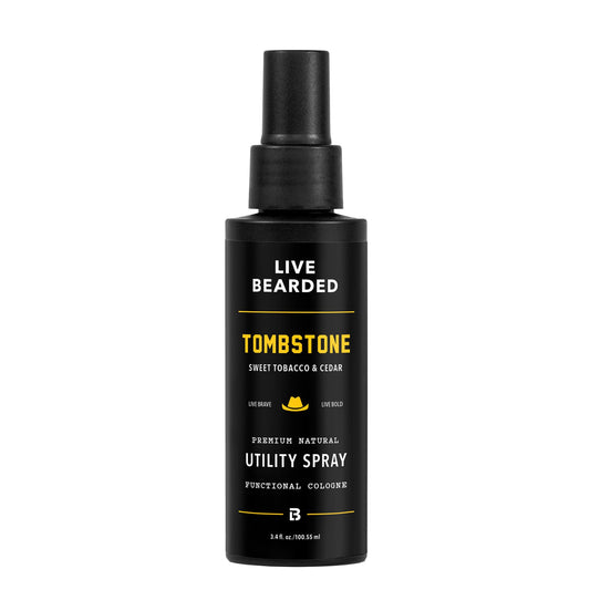 Live Bearded Utility Spray - All Purpose Cologne with Natural Fragrance - Made in the USA - 3.4 fl oz Bottle | Tombstone Scent - Sweet Tobacco, Cedar Beauty & Personal Care Live Bearded