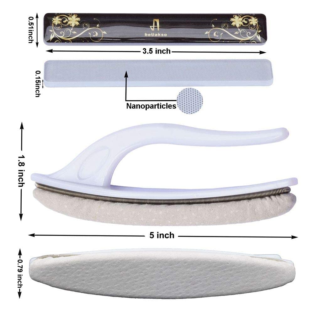 Best Washable Nano Glass Nail File with Case and Chamois Buffer for Nail Wax Cream beUakso Premium Upgrade Nail Buffer and Shine Kit For Natural