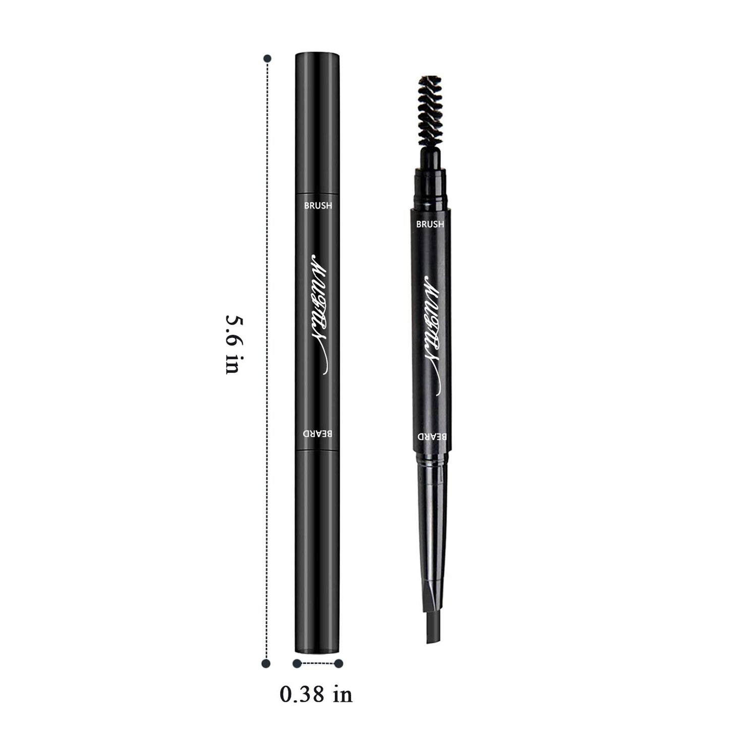 Beard Pencil Filler for Men - Water Resistant, Sweat Proof, Long Lasting & Natural Finish Barber Pencil, Mustache Repair Shape, Two Replacement Tips
