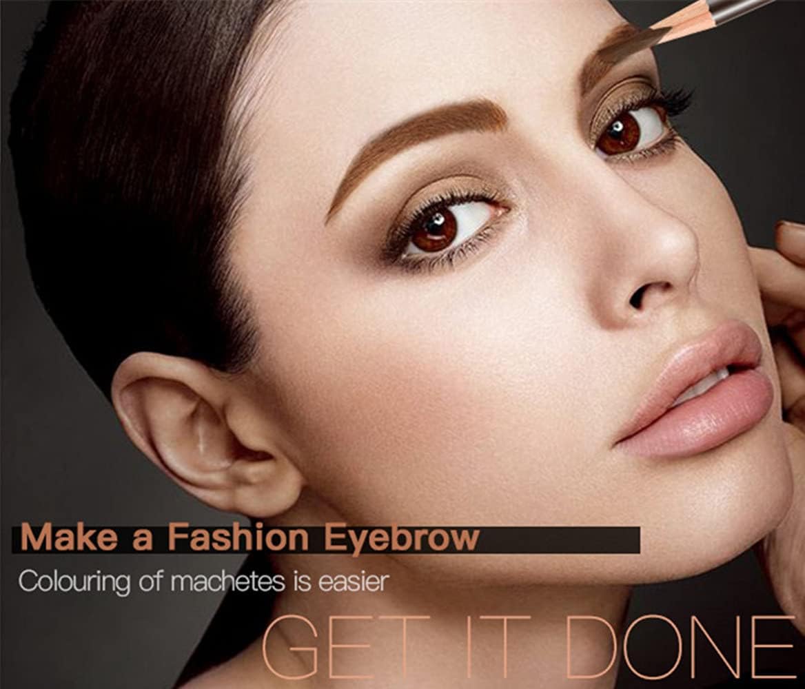 Go Ho 12 PCS Brown Eyebrow Eyeliner Pencils,Sweatproof Eyebrow Pencil,Long-lasting Nice Color Eye Brow Gel Pen Makeup Brow Tint Sticks?Medium Brown?