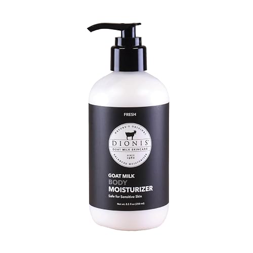 Dionis Goat Milk Lotion - Moisturizing Body Lotion for Dry Skin, Sensitive Skin Safe, Lightweight Non-Greasy Formula, Lotion Pump - Fresh 8.5 oz