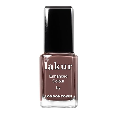 LONDONTOWN lakur Nail Polish - Chip-Resistant, Non-Toxic, Conditions & Hydrates Nails | Glossy Creamy Brown, Natural Charm, .40 fl oz