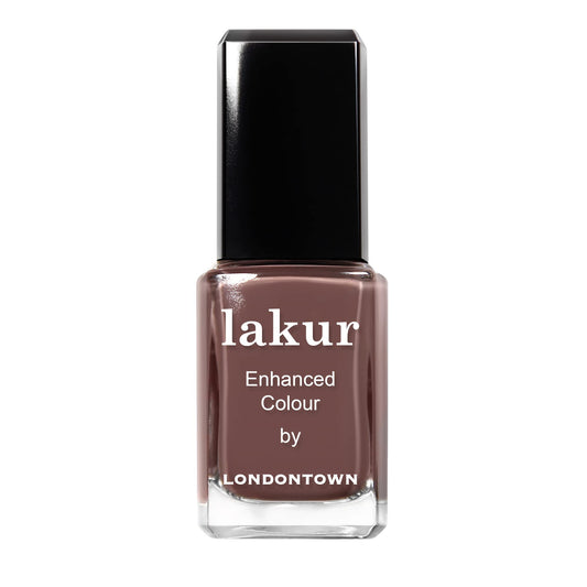 LONDONTOWN lakur Nail Polish - Chip-Resistant, Non-Toxic, Conditions & Hydrates Nails | Glossy Creamy Brown, Natural Charm, .40 fl oz