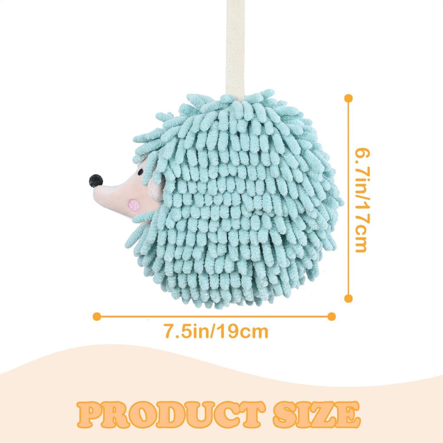 Decorative Hand Towels for Bathroom& Kitchen Cute Hedgehog Animals Themed Hand Towel Measures 6.7 X 7.9 Inches-Dry Your Hands, Green