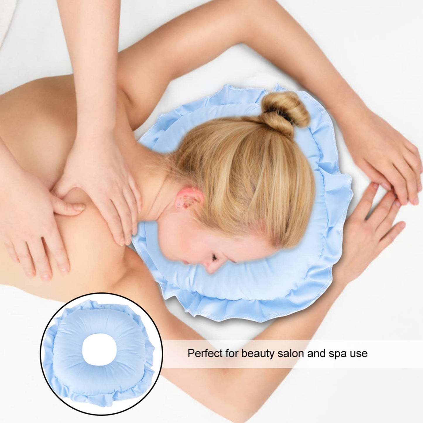 ZJchao Polyester Face Relax Pillow, Spa Salon Massage Hollowed Rest Pillow Nap Fake Eyelashes and Adhesives for Home for False Eyelashes & Adhesives Beauty and Personal Care ZJchao