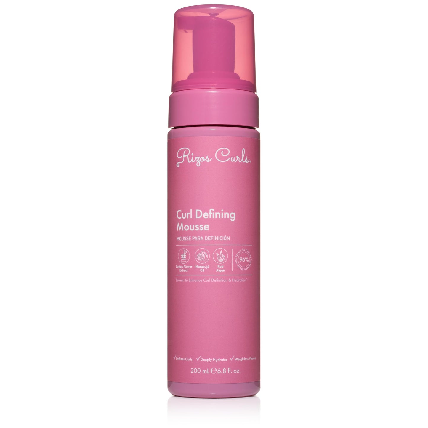 Rizos Curls Curl Defining Mousse - Lightweight Foam for Volume & Hydration - Shine & Definition for Every Curl Pattern: Wavy, Curly, Coily 1a-4c Hair