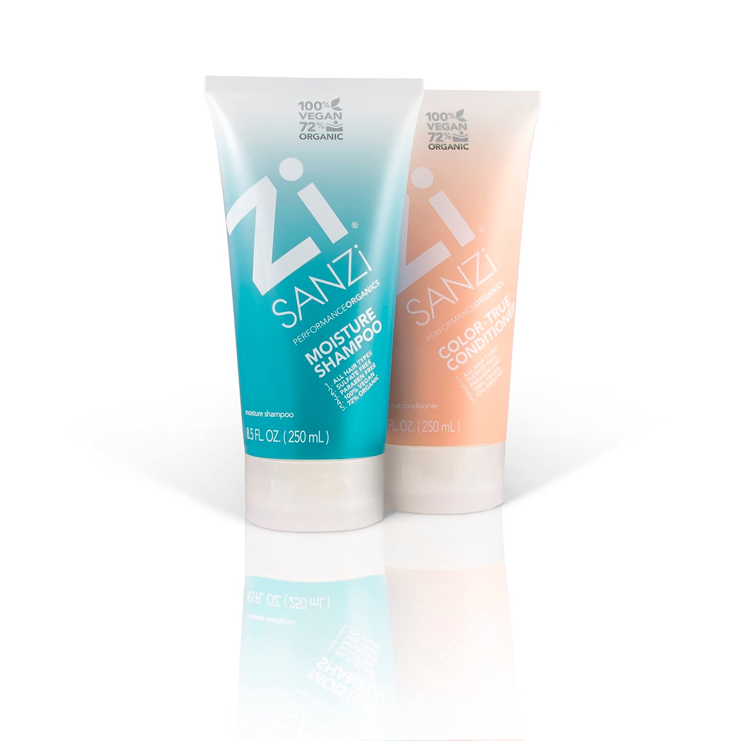 Zi Sanzi Performance Organics Combo: Vegan and Gluten-Free Shampoo and Conditioner Set - 100% Organic Ingredients for Deep Nourishment, Sulfate-Free