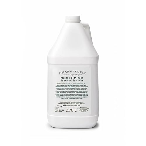 Pharmacopia Hotel Verbena Body Wash - Moisturizing Shower Gel with Natural & Organic Ingredients - Vegan Bodywash for Men & Women, 128 oz