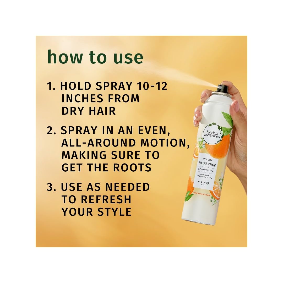 Herbal Essences, Volume Hairspray 4 Max Notes Of Citrus, 8 Ounce