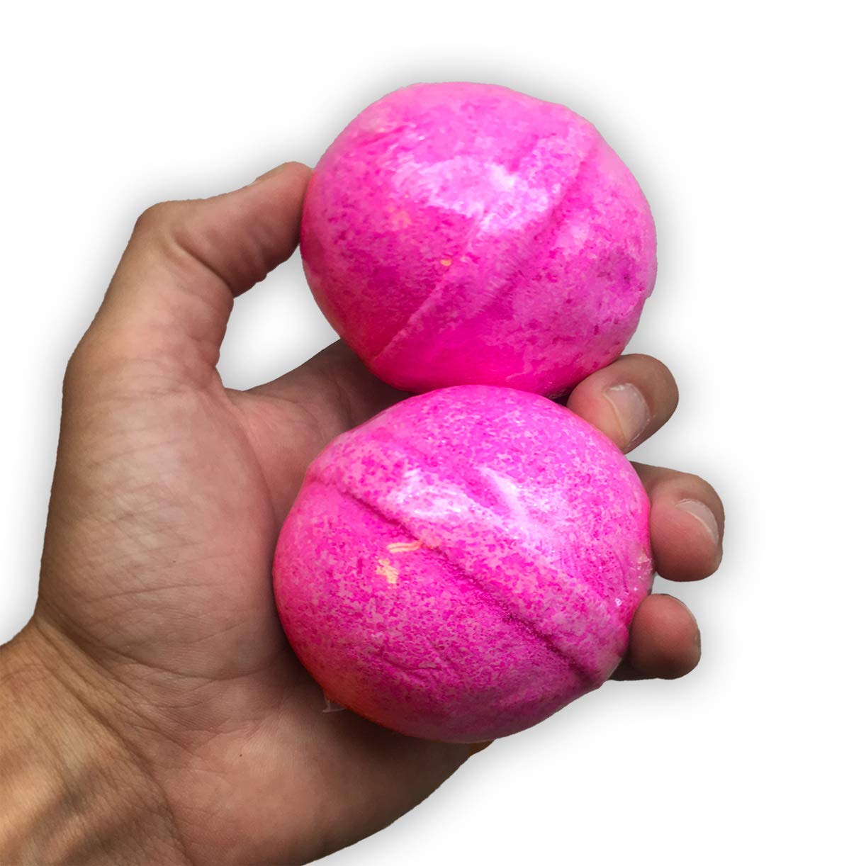 Crusty Clam Bath Bombs - Funny Giant Clam Design - XL Bath Fizzers for Women - XL Pink Bath Balls, Handcrafted, Made in America, 2 pk
