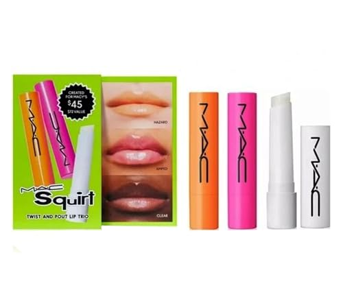 MAC Cosmetics M.A.C Squirt Twist and Pout Lip Trio - Hazard - Amped - Clear - Full Size
