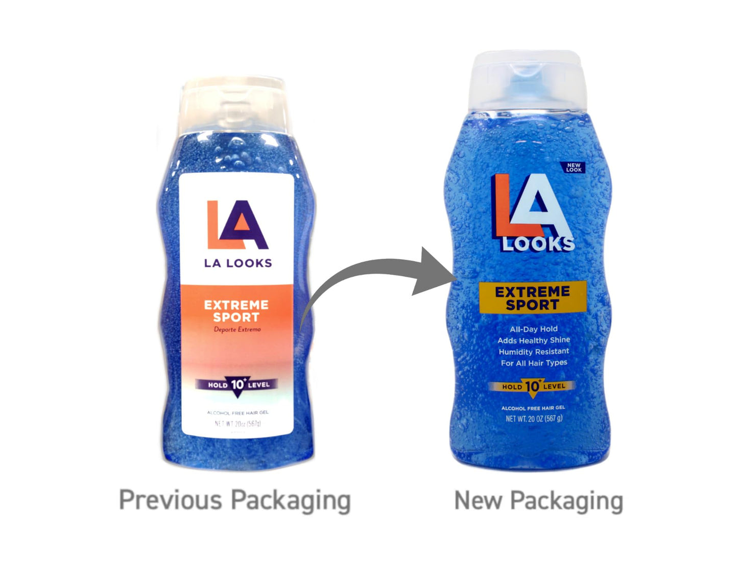 LA Looks Extreme Sport Hair Gel, All-Day Hold, Humidity Resistant, Alcohol Free, Hold Level 10, 20 oz (Pack of 3)