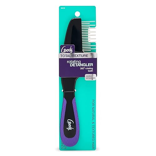 Goody Total Texture Rotating Detangler Brush - Glides Through All Textures, Coils and Curls While Being Gentle on Scalp - Wet or Dry Hair - Hair