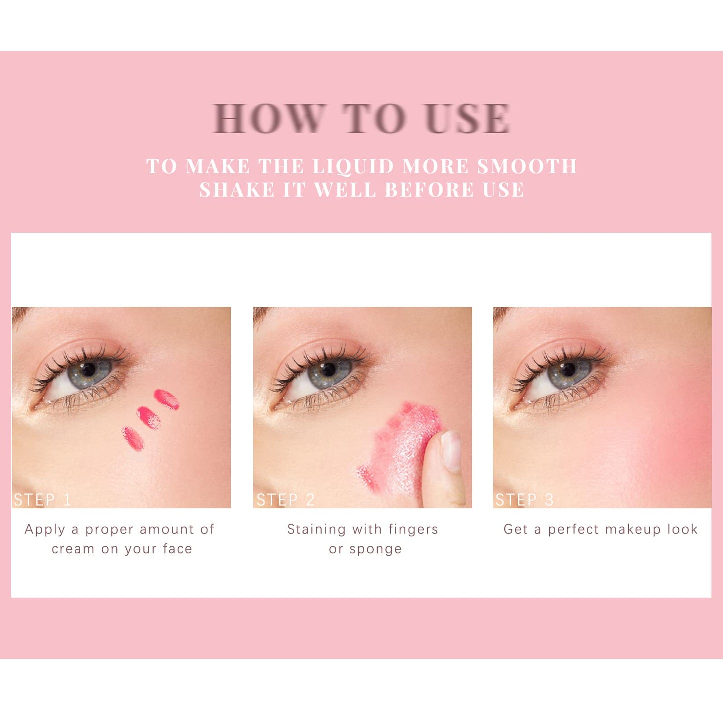 HOSAILY 2 Colors Liquid Blush Lightweight Cream Blush Makeup Waterproof and Long Lasting Natural Gel Cream Liquid Blush for Cheek (#03, 04)