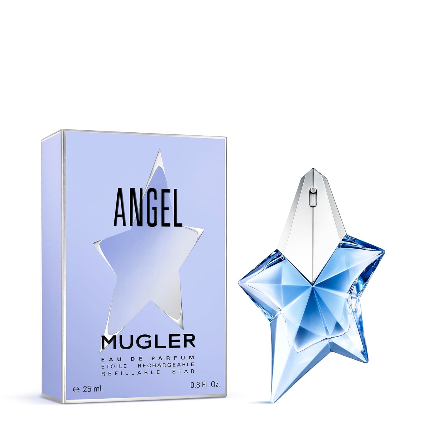 Mugler Angel - Eau de Parfum - Women's Perfume - Ambery & Woody - With Bergamot, Praline, and Patchouli - Long Lasting Fragrance - 0.8 Fl Oz