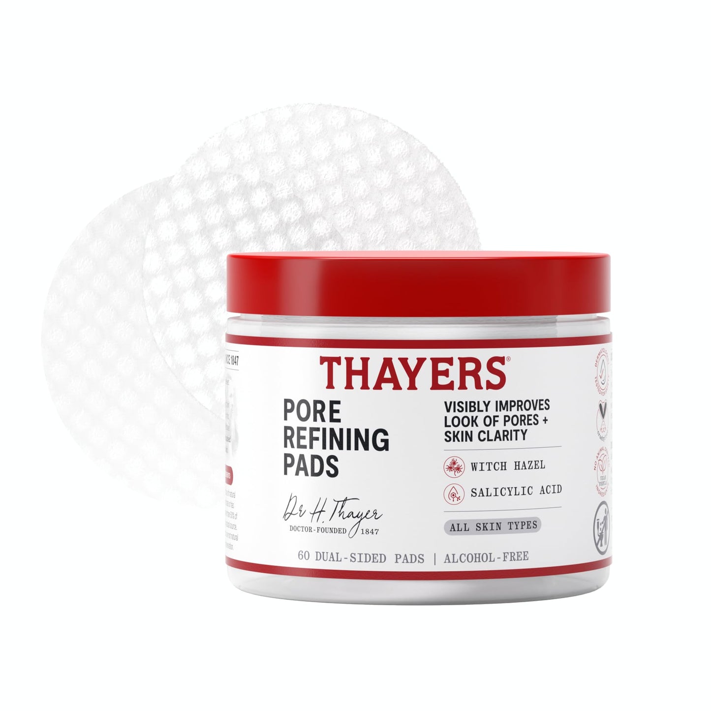 Thayers Pore Refining Toner Pads, Dual-Sided Exfoliating Pads with Witch Hazel, Salicylic Acid & Hyaluronic Acid to Improve Look of Pores and Skin Beauty and Personal Care THAYERS