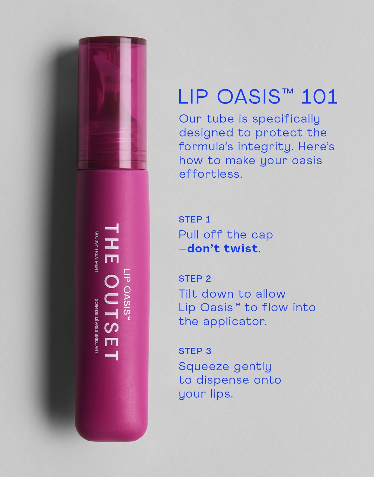 The Outset Lip Oasis Hydrating Lip Balm, Glossy Moisturizing Lip Treatment for Dry, Sensitive Lips, Clean, Vegan & Gluten-Free, Sheer Tint Mirage, 0.3