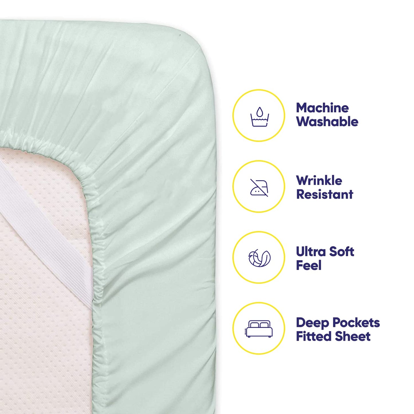 Queen Sheets Mint - 6 Piece 1500 Supreme Collection Fine Brushed Microfiber Deep Pocket Queen Sheet Set Bedding - 2 Extra Pillow Cases, Great Value,