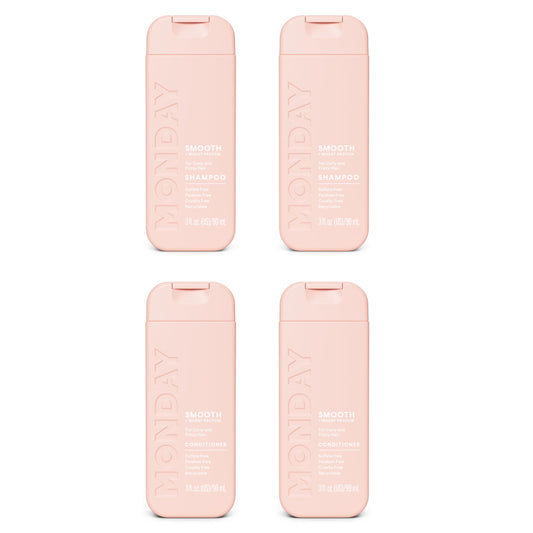 MONDAY Haircare SMOOTH Shampoo + Conditioner with Wheat Protein & Avocado Oil for Frizz-Prone Hair 90 mL (Dual Set)
