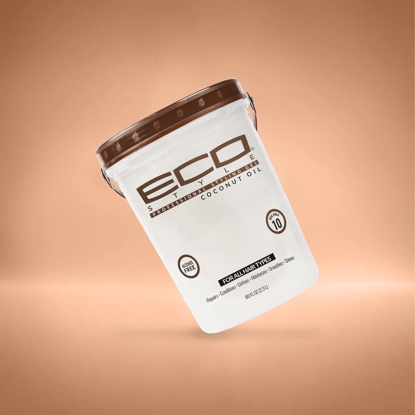 Eco Style Coconut Oil Styling Gel - Adds Luster and Moisturizes Hair - Weightless Styling and Superior Hold - Prevents Breakage and Split Ends