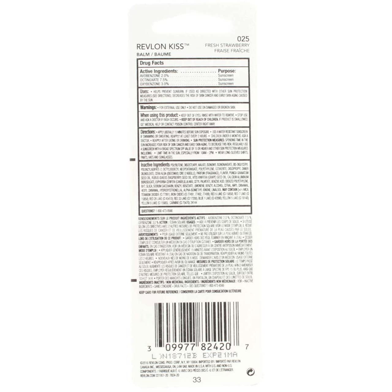 Revlon Fresh Lip Balm Strawberry & Crisp Apple (Pack of 2)