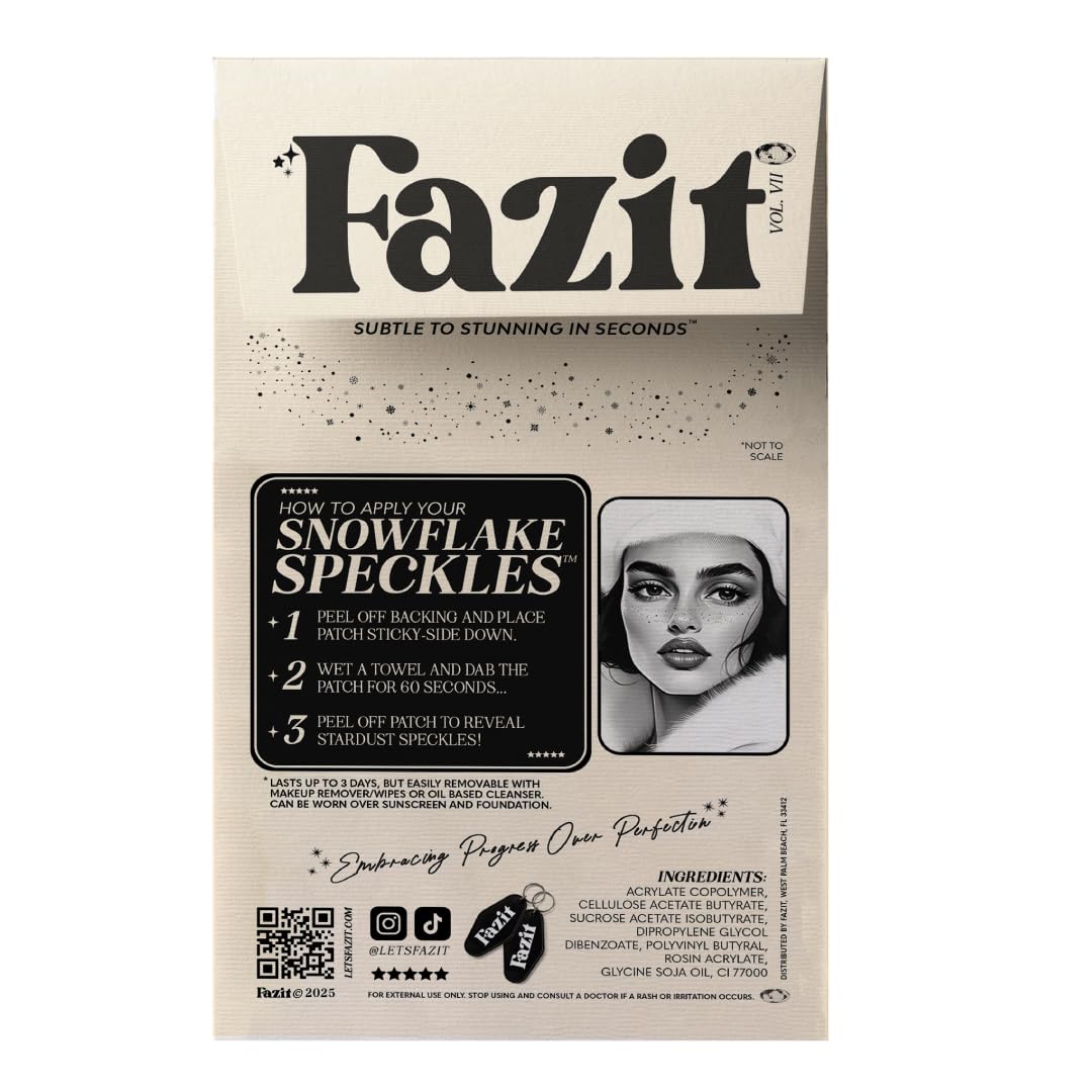 Fazit Makeup Patches - Snowflake Speckles - Glow Up Make-Up Patches - Cute Glitter Makeup Accessories for Women - Cosmetic Glitter for Face