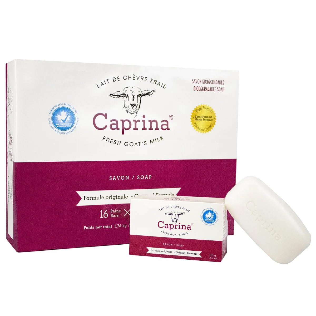 Caprina Canus Original Formula Fresh Goat's Milk Soap, 16 bars Beauty & Personal Care Caprina