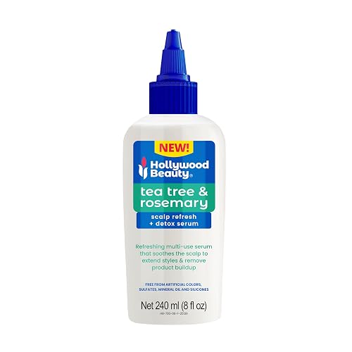 Hollywood Beauty Tea Tree & Rosemary Scalp Refresh + Detox Serum, 8 oz - Soothes the Scalp and Removes Buildup