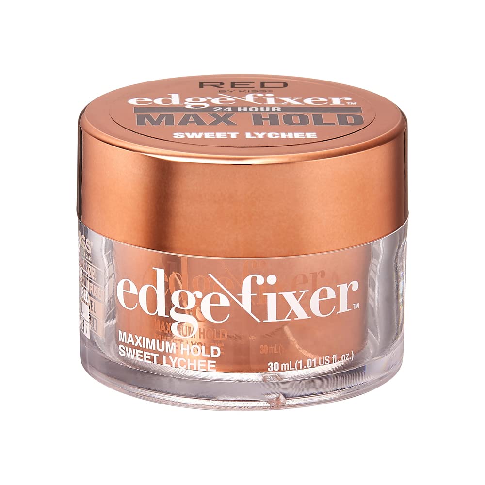 Red by Kiss Edge Fixer 24 Hour Maximum Hold Edge Wax No Flaking Biotin B7 Infused Hair Gel 1.01 fl.oz