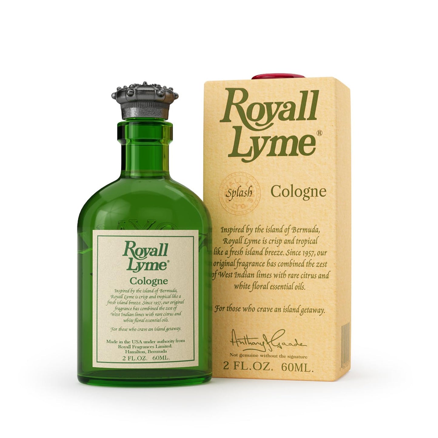 ROYALL LYME, Men's Heritage Cologne, Inspired by Bermuda - 2 Fl oz Splash