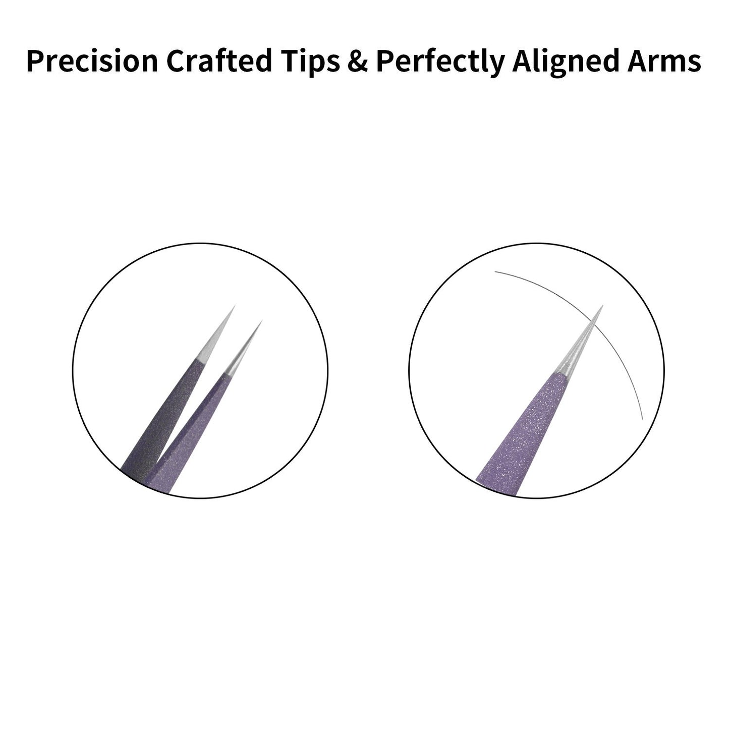 Tweezers for Eyelash Extension Hand Crafted Surgical Stainless Steel Metallic Purple Powder Coated (Supper Straight Tip.)