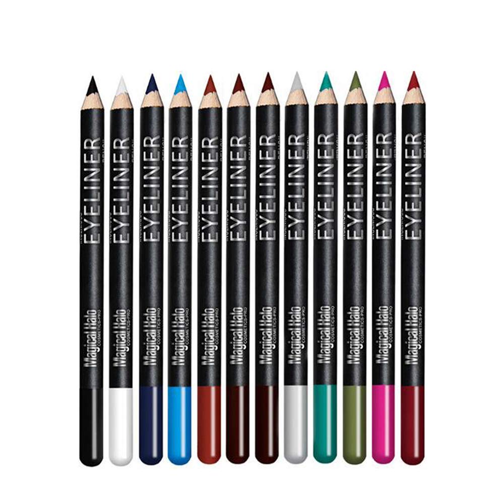 Linble Eye Liner Pencil Set - 12 Assorted Colors Natural Matte Long Lasting Hypoallergenic Eyeliners Eye Makeup Soft Crayon Pencils (Black Gray Brown Beauty & Personal Care Linble