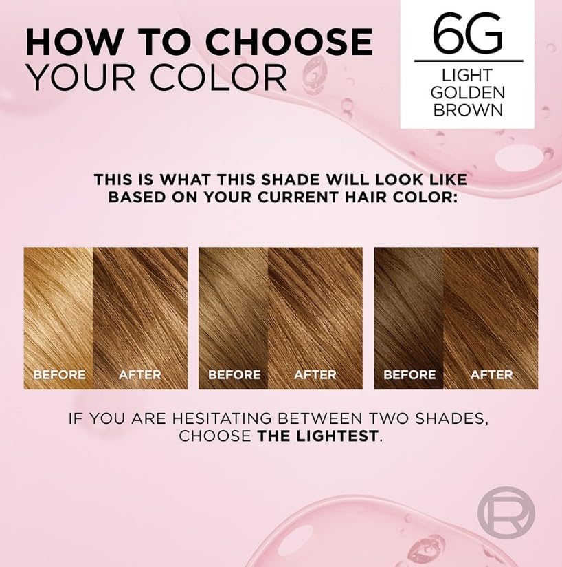 L'Oreal Paris Excellence Creme Triple Protection Hair Color, [6G] Light Golden Brown 1 ea