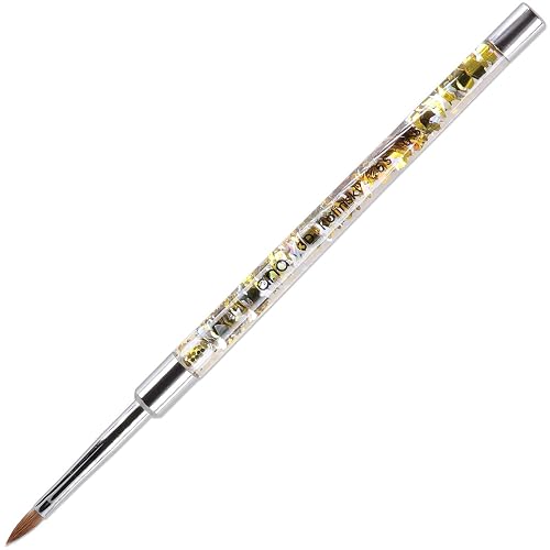 PANA Kolinsky 3D Acrylic Nail Brushes with Liquid Glitter Handle - For Professional Acrylic Powder Liquid Manicure Pedicure (Gold Color, Size #5) Beauty & Personal Care PANA