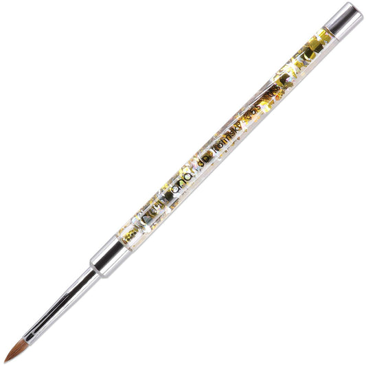 PANA Kolinsky 3D Acrylic Nail Brushes with Liquid Glitter Handle - For Professional Acrylic Powder Liquid Manicure Pedicure (Gold Color, Size #5) Beauty & Personal Care PANA