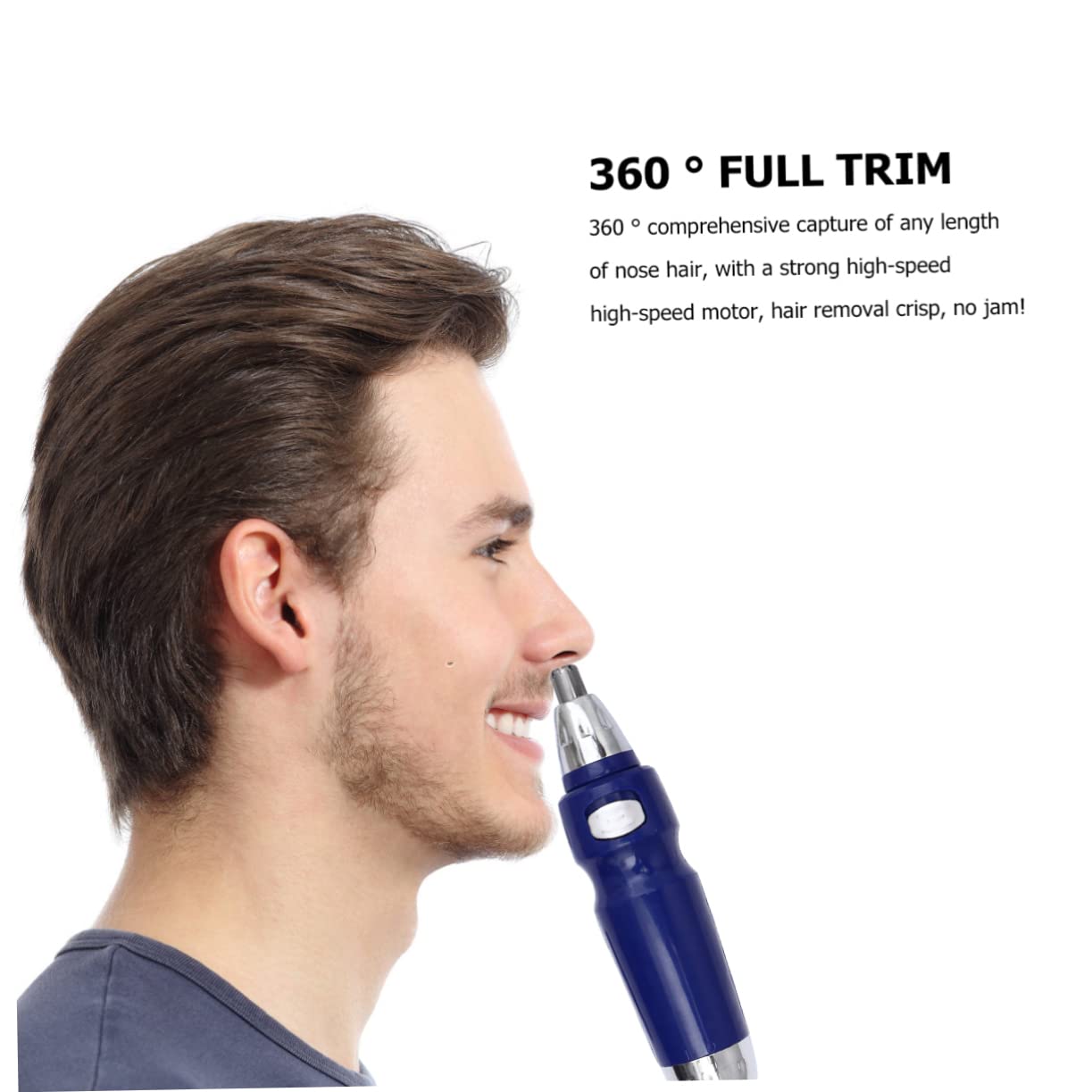 Housoutil 3pcs Electric Nose Hair Trimmer Eyebrow Shaping Device Safe Painless Facial Hair Clipper Rotary System for Grooming No Battery Required Beauty and Personal Care Housoutil