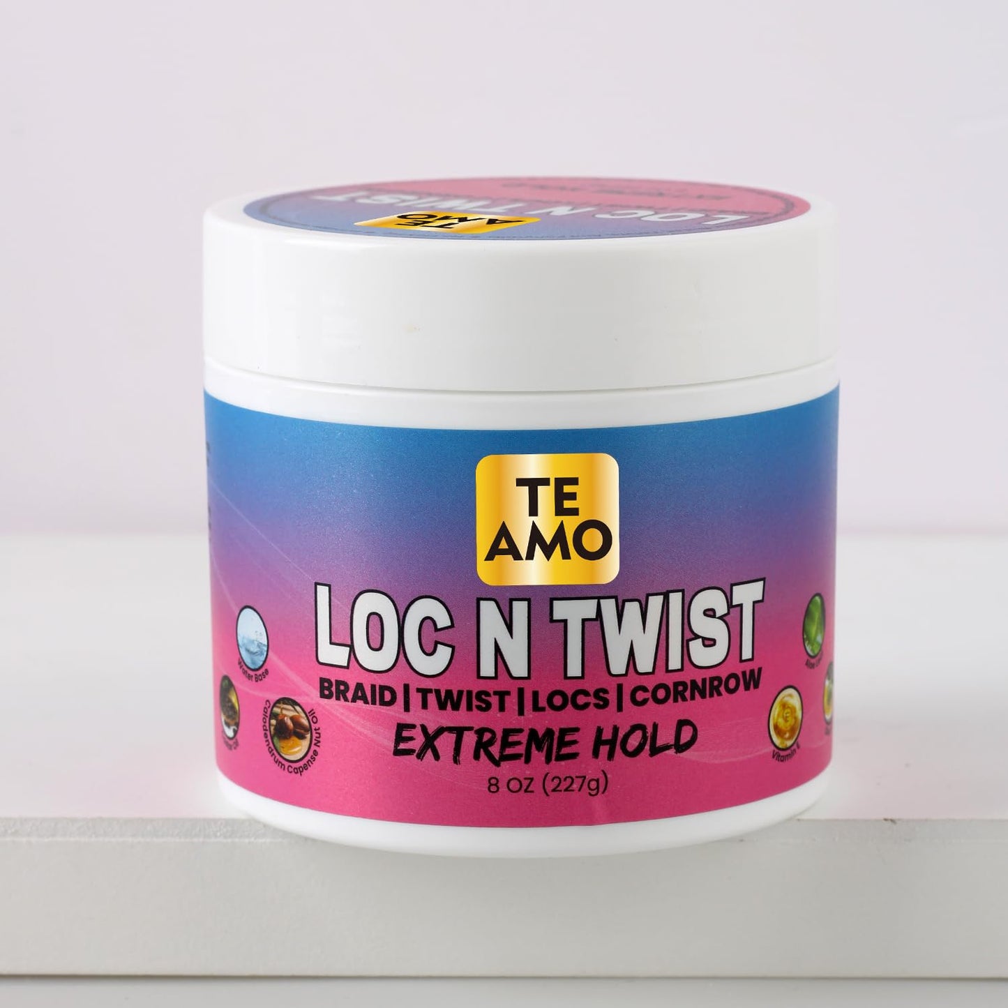 Te Amo Braiding Gel - Extreme Hold Braid | Cornrows | Long-Lasting Braiding Gel | Lock N Twist | No Flaking, High Shine for Braids, Locs, Twists