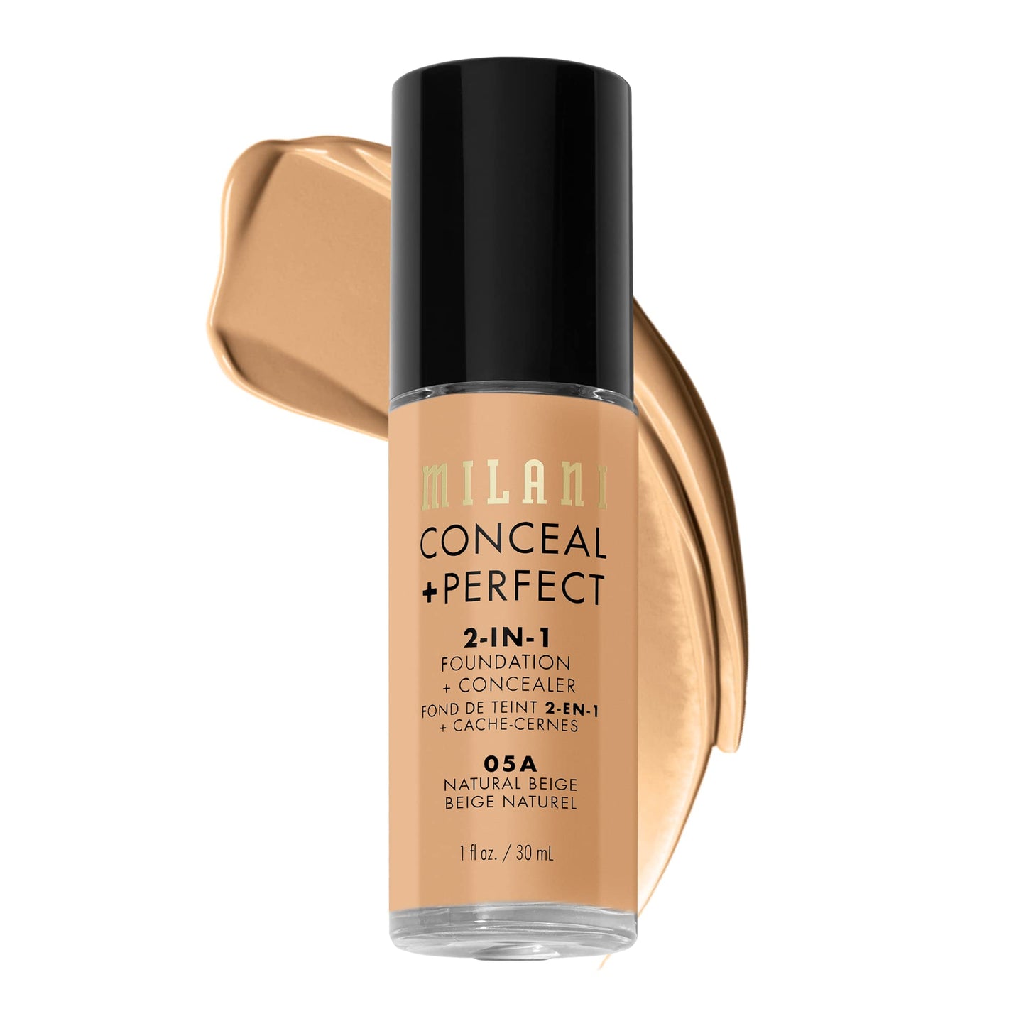 Milani Conceal + Perfect 2-in-1 Foundation + Concealer for a Flawless Complexion, Under Eye Corrector, Cover Redness and Imperfections, Waterproof