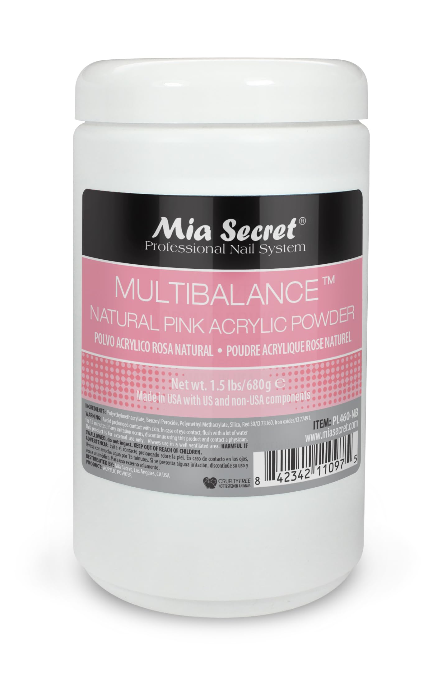 Mia Secret Multibalance Natural Pink Acrylic Powder, 1.5 lbs Beauty & Personal Care Mia Secret