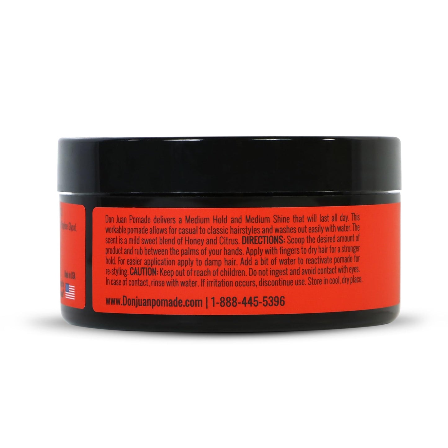 Don Juan Pomade | Medium High Hold | Medium Shine | Water Based | Honey Citrus Scent, 4oz