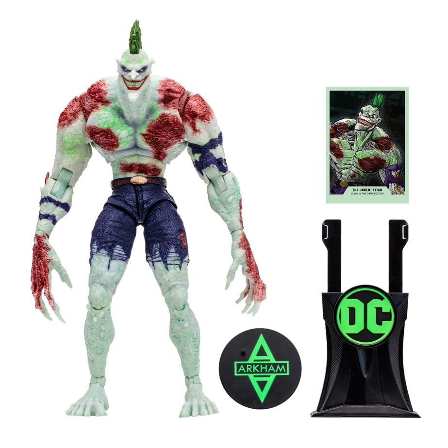 McFarlane Toys - DC Multiverse The Joker Titan, Glow in The Dark Edition Mega Figure, Gold Label, Amazon Exclusive