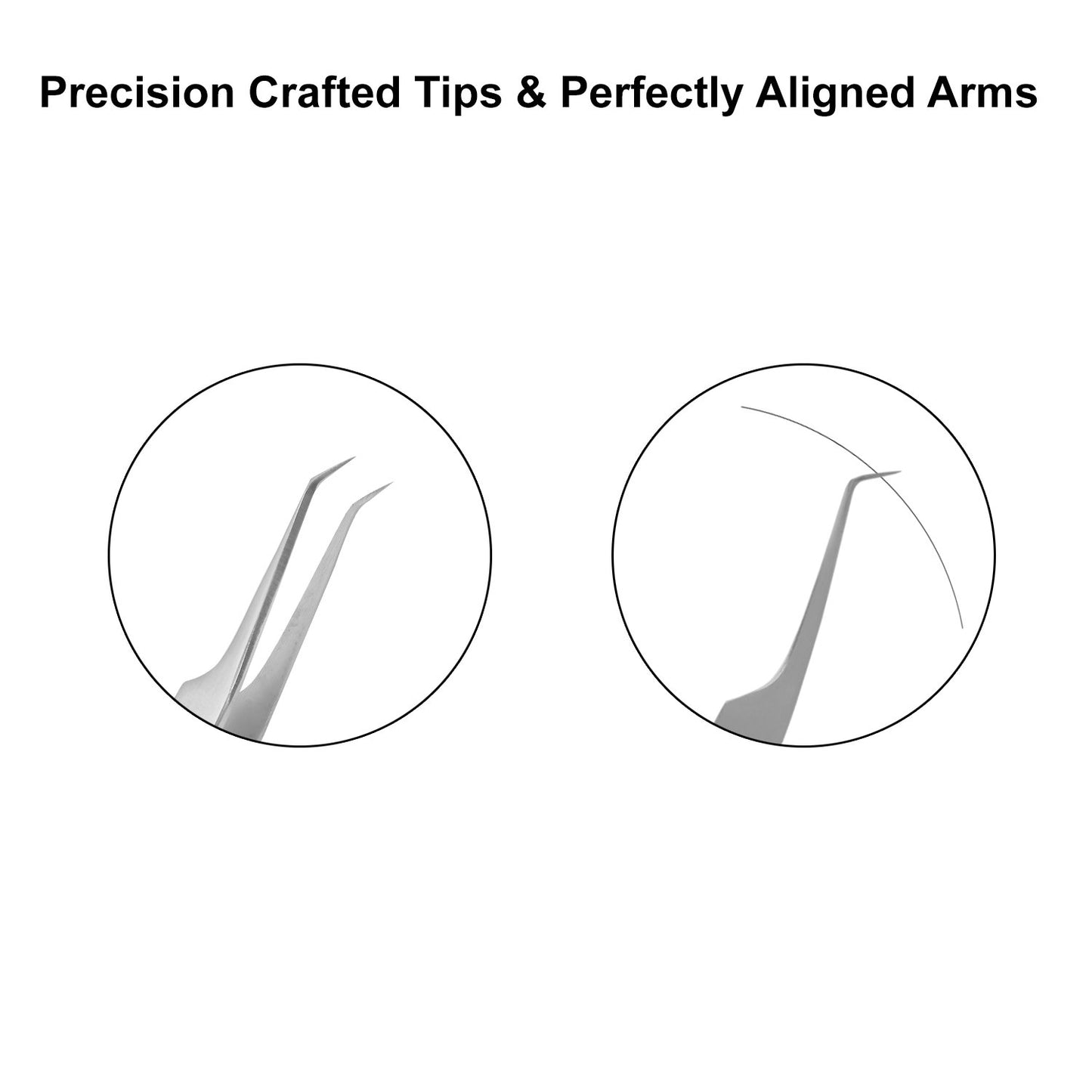 Metaleks Volume Eyelash Extension Tweezers Soft In Use Light In Weight Matt Finish Stainless Steel 45° Angular Tip for 2D - 5D - Sterilizable
