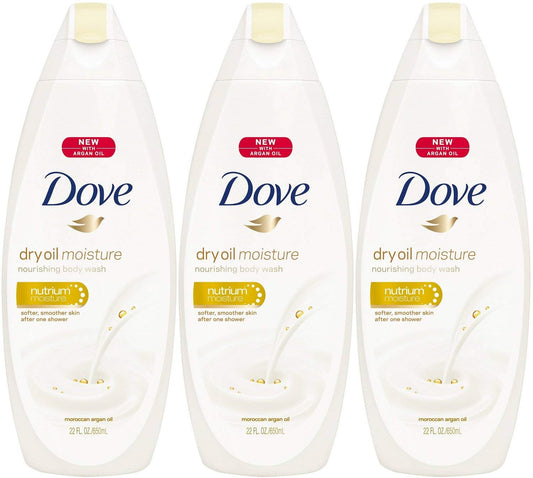 Dove Body Wash 22 Ounce Dry Oil Moisture (650ml) (3 Pack) Beauty & Personal Care Dove